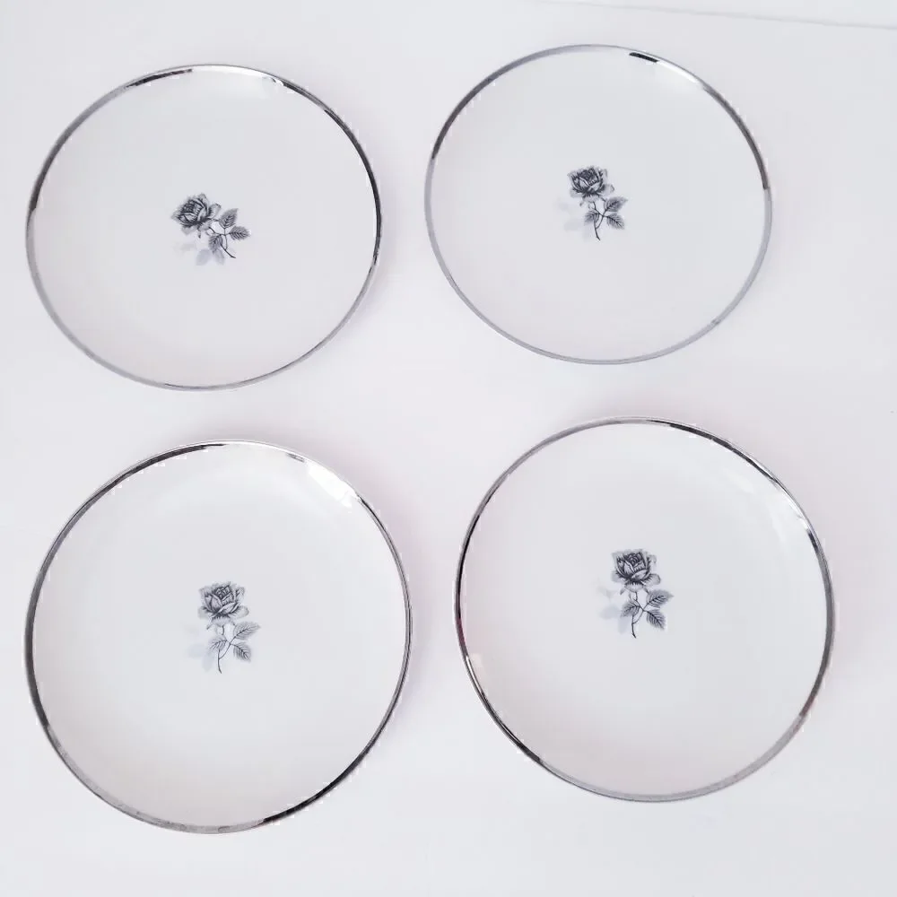 Set of 4 Meito twilight Rose salad plates